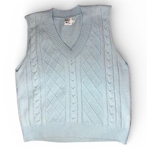 Princess Polly S/M Light Blue Boxy/Oversized Sweater Vest